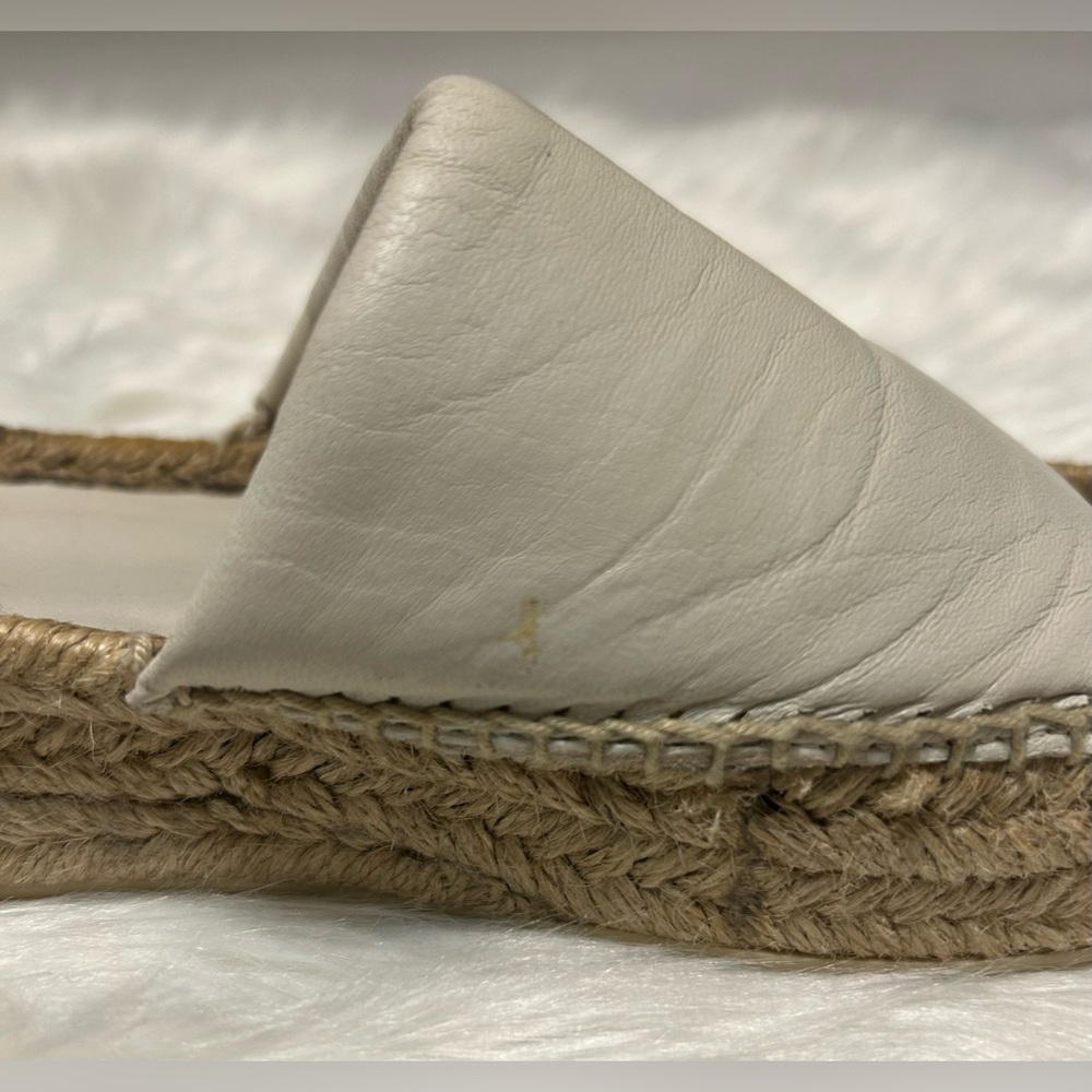Vince Jesse White Leather Women's Espadrille Slides - Picture 5 of 8